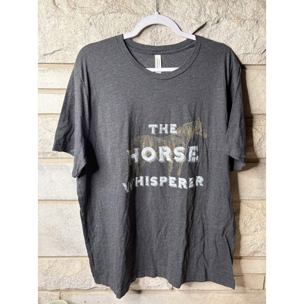 Bella Canvas The Horse Whisperer Graphic T-Shirt‎ Mens 2XL Heather Charcoal Grey
